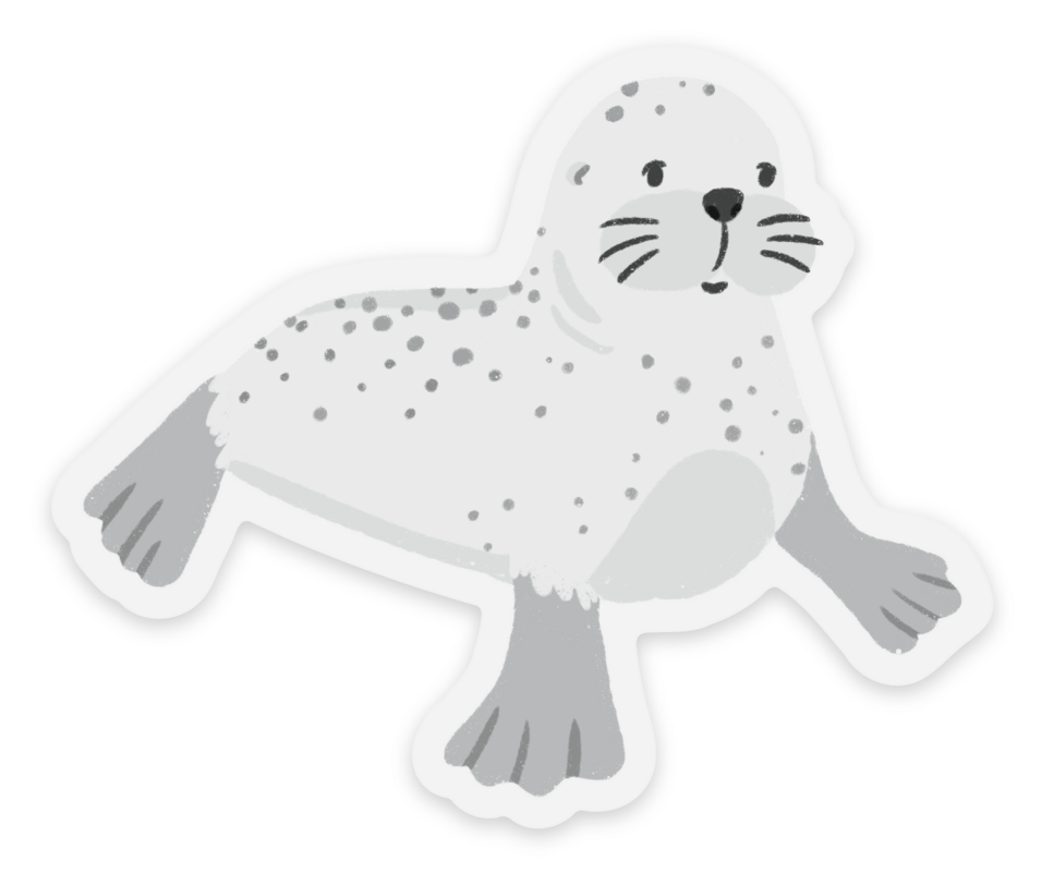 Clear Sea Lion Sticker 3×2.5in