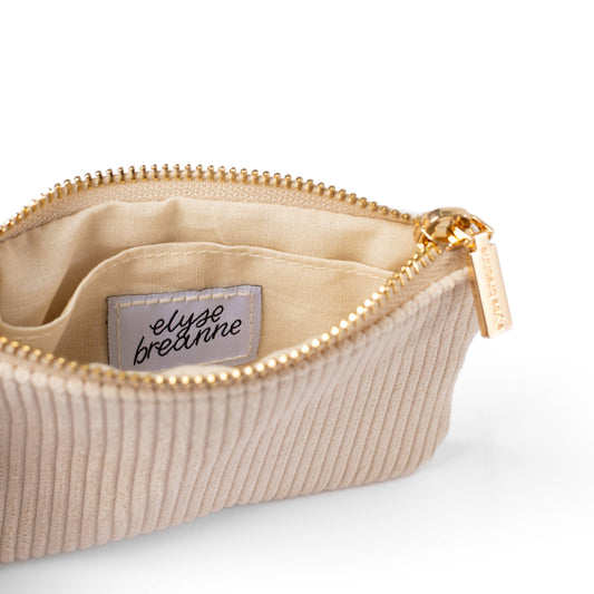 Creme Corduroy Coin Pouch