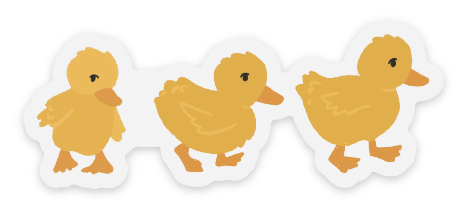 Ducklings Sticker 3x1.2in