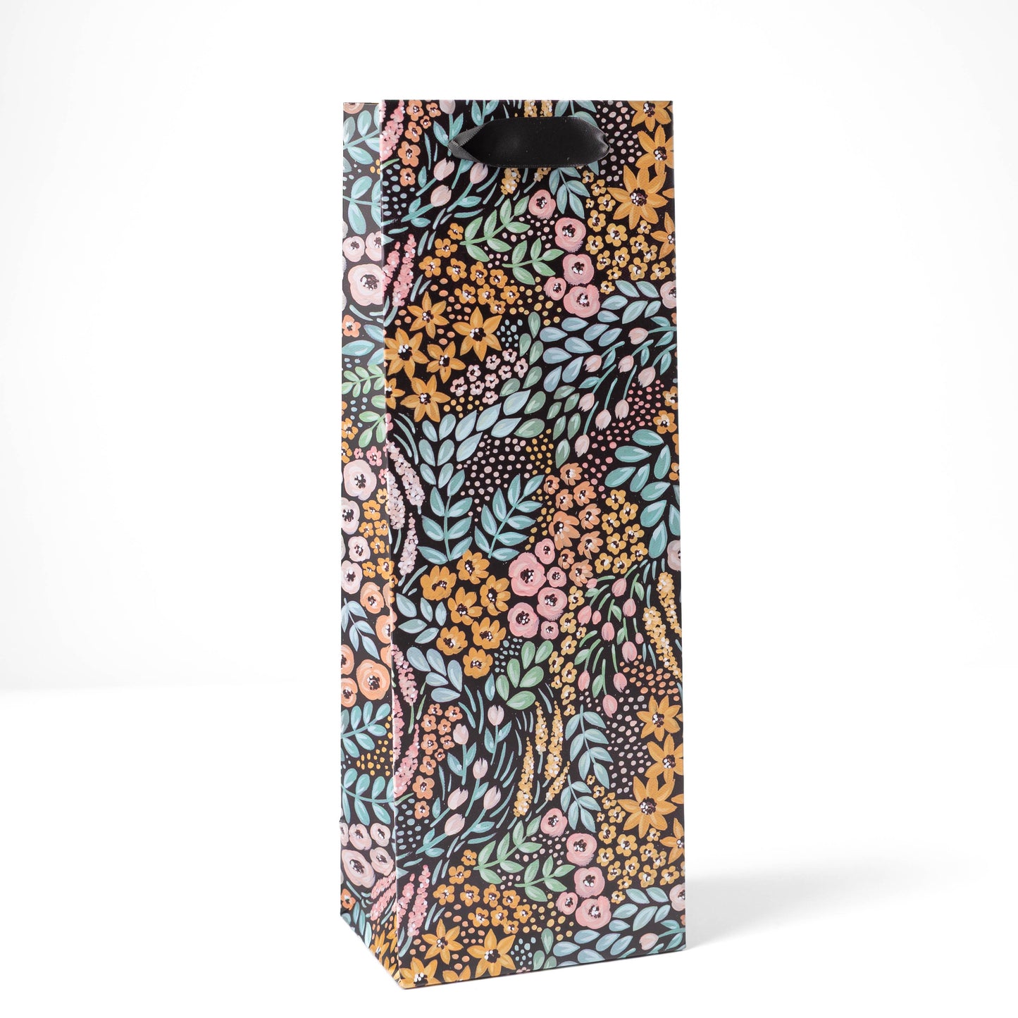 Black Floral Gift Bag: Small