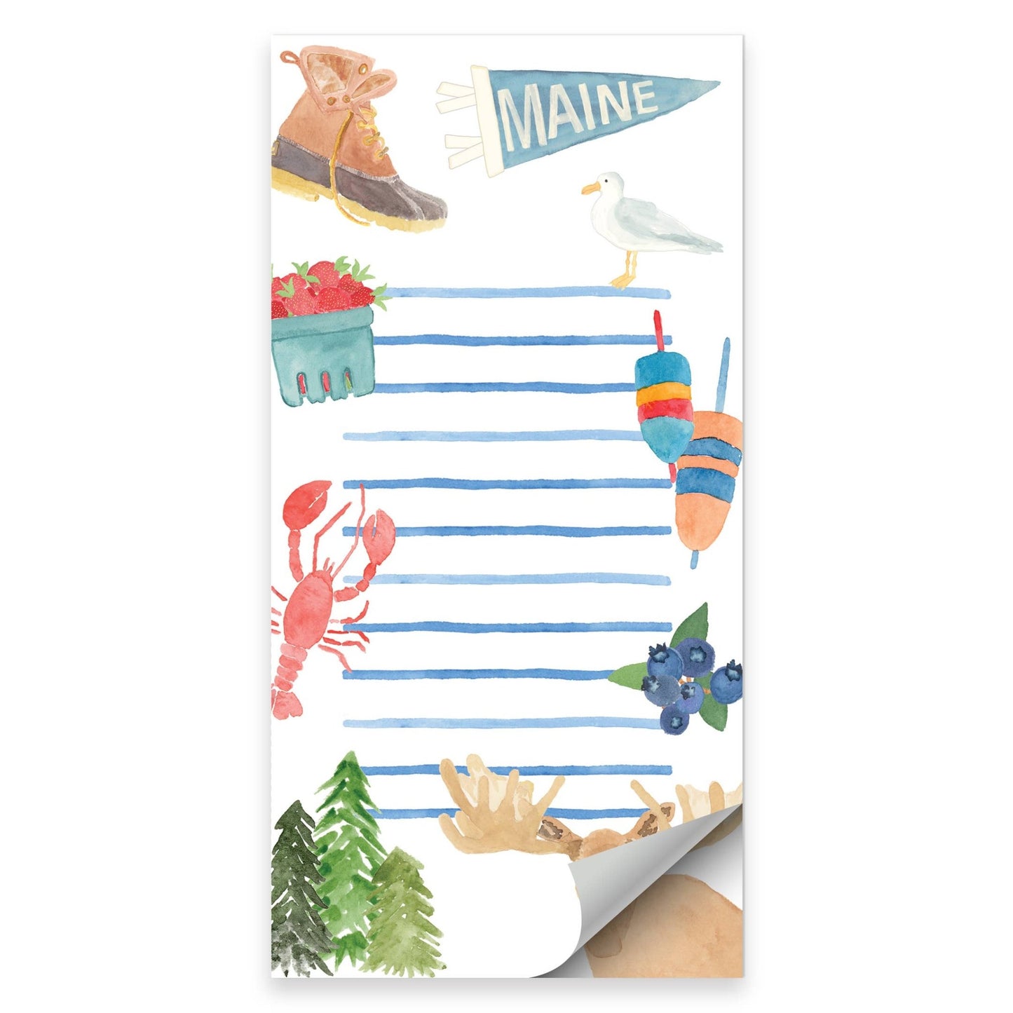 Maine Notepad | Maine Icons Notepad | 4"x8" Maine Market Pad - kennedy and co