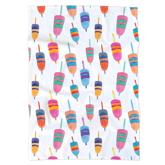 Colorful Buoys Kitchen Towel | Lobster Buoy Tea Towel - kennedy and co