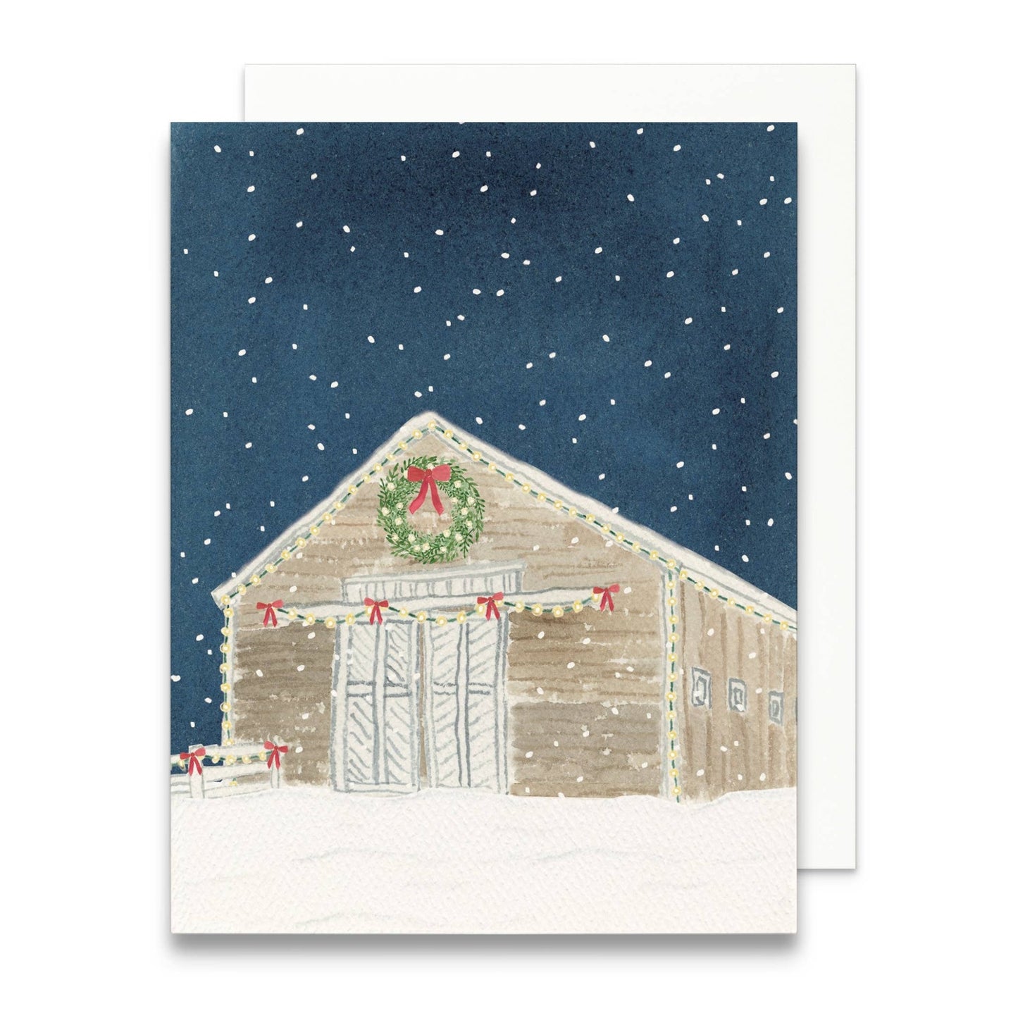 Whimsical Holiday Barn Greeting Card | Season's Greetings - kennedy and co