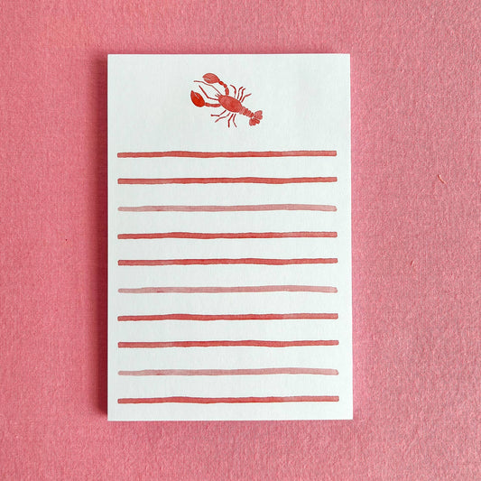 Watercolor Lobster Notepad | Coastal Watercolor Notepad - kennedy and co