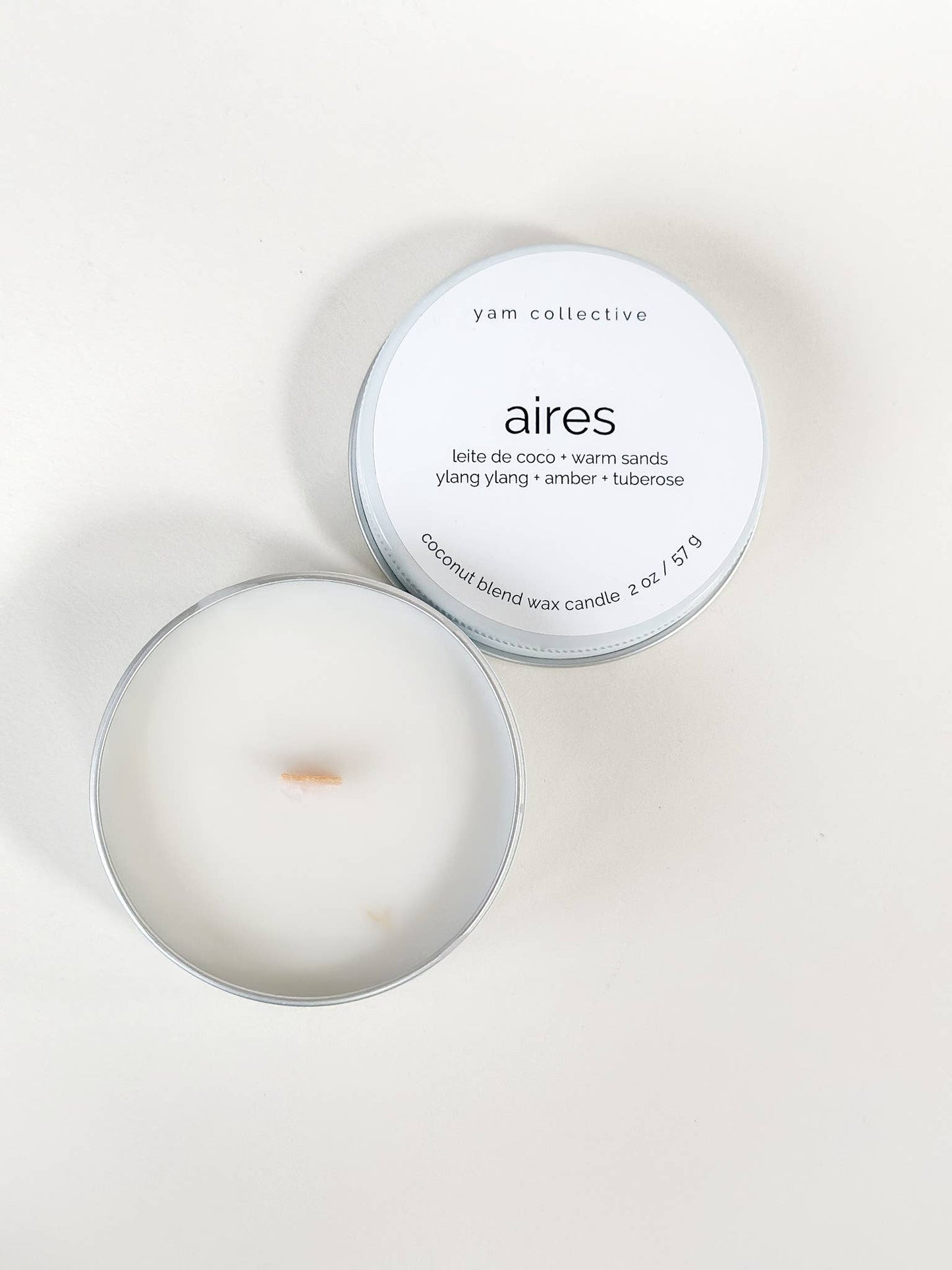 Aires - 2 oz Leite de Coco + Vanilla Travel Tin Candle