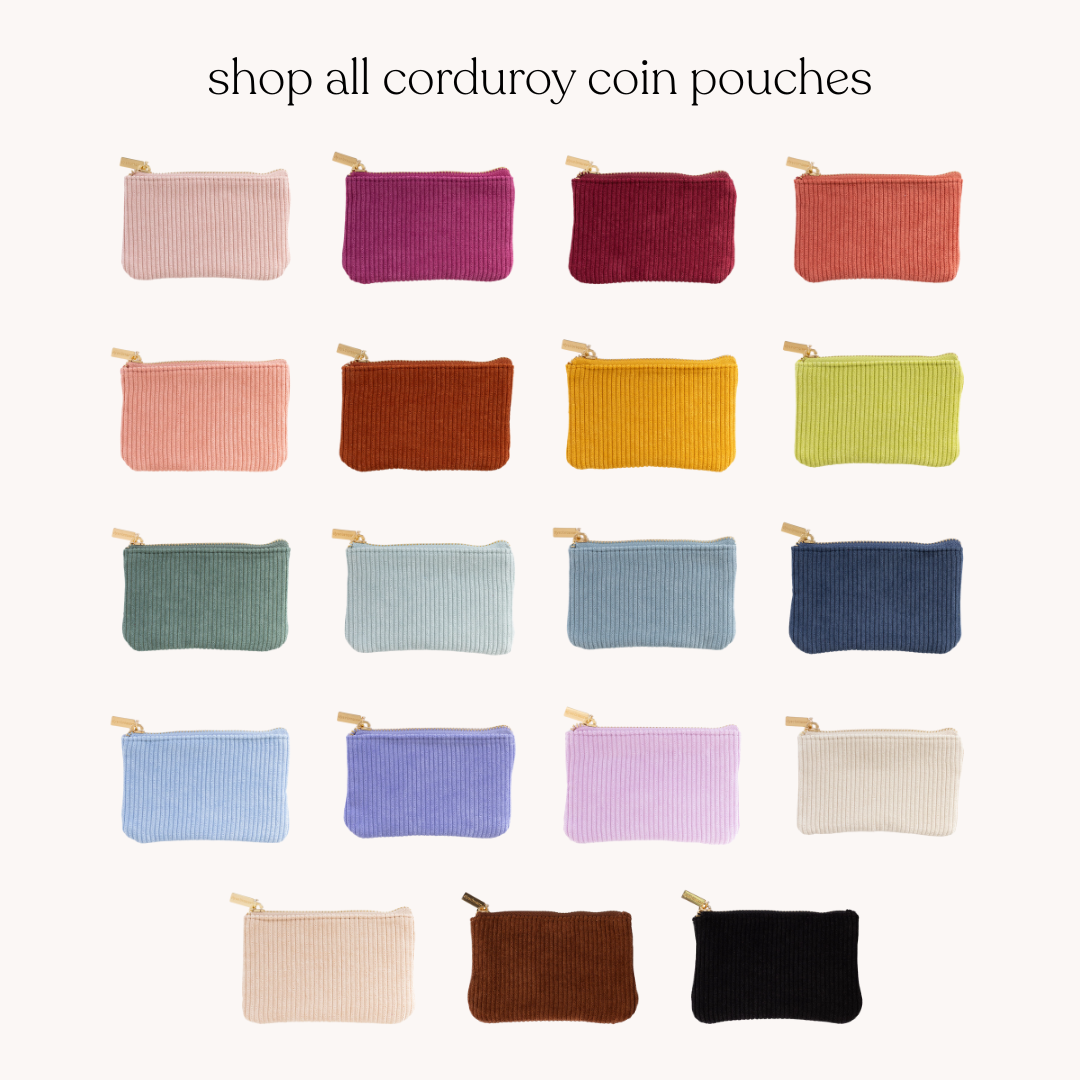 Creme Corduroy Coin Pouch