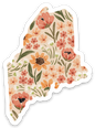 Maine Floral State Sticker, 3x3 in.: Sunny Poppies