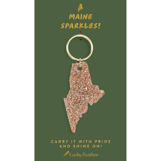 Glitter Keychain - State - MAINE