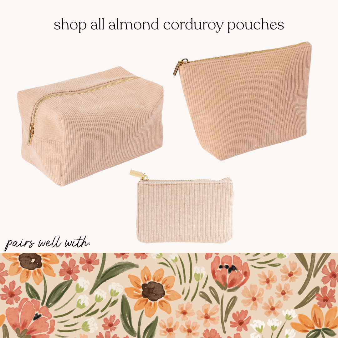Almond Corduroy Coin Pouch