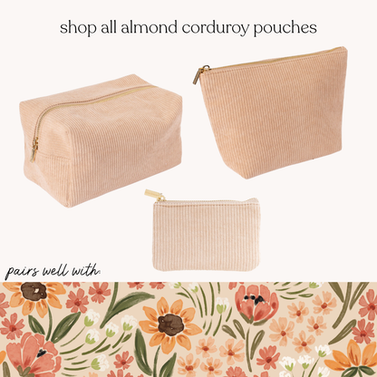 Almond Corduroy Coin Pouch