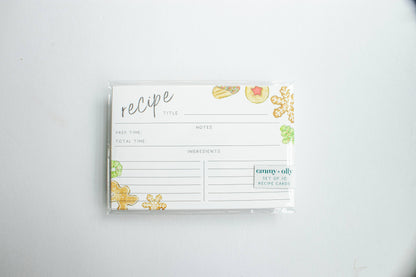 Holiday Cookie Recipe Cards - Set of 10 Recipe Cards