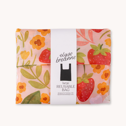 Strawberry Patch Reusable Bag: Regular