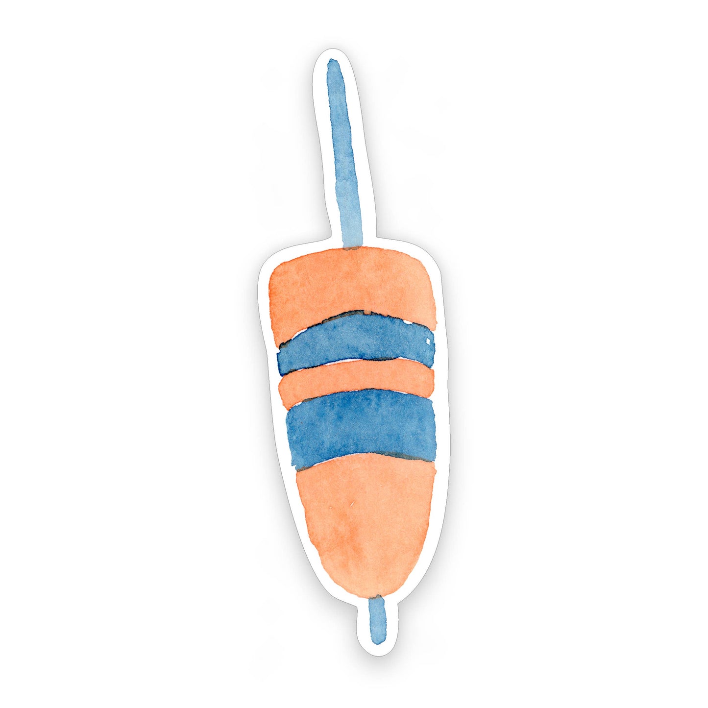 Orange and Blue Buoy Sticker | Coastal Sticker | 1" x 3"