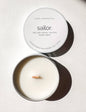 Sailor- 2 oz rock salt, sea mist, cotton Travel Tin Candle