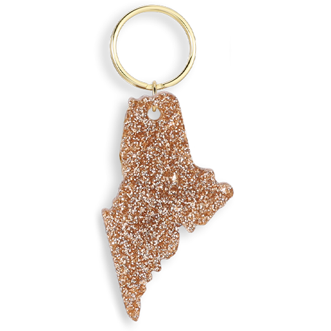 Glitter Keychain - State - MAINE