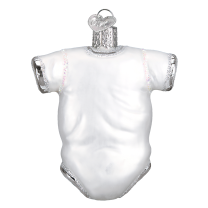White Baby Onesie Ornament: 32340 / 12_8_6_10_S / 3.25 X 2.75 X 1