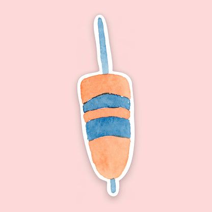 Orange and Blue Buoy Sticker | Coastal Sticker | 1" x 3"