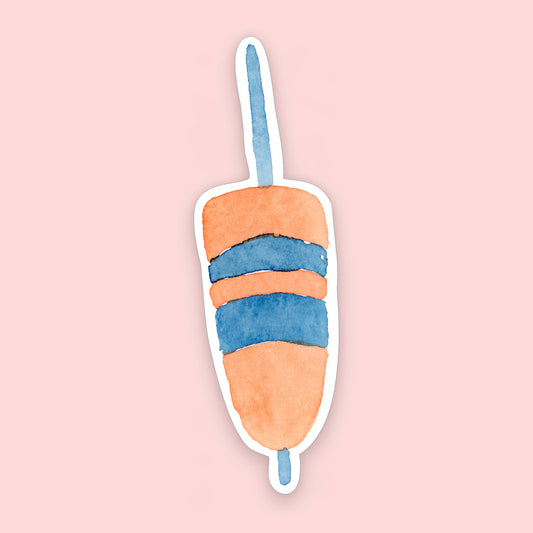 Orange and Blue Buoy Sticker | Coastal Sticker | 1" x 3"