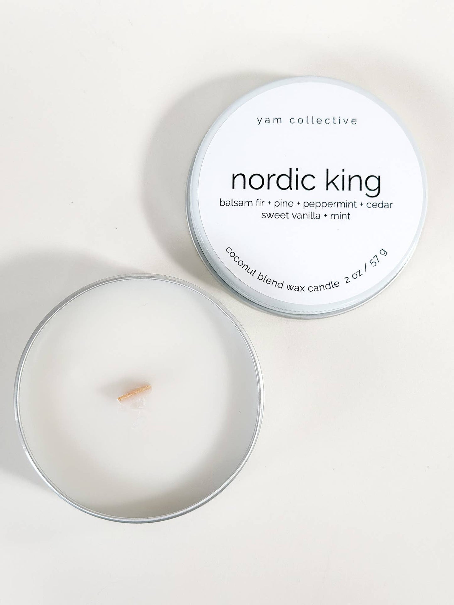 Nordic King - 2 oz Balsam + Peppermint Travel Tin Candle