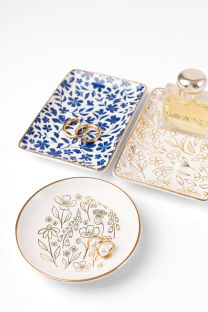 Pressed Floral Circular Trinket Dish