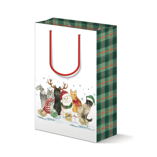 Christmas Cats Holiday Gift Bag