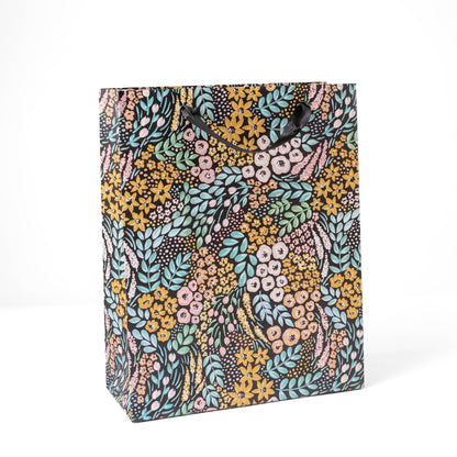 Black Floral Gift Bag: Small