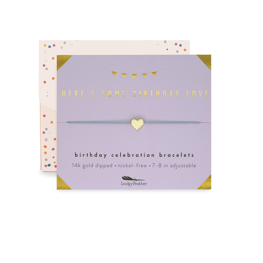 Birthday Bracelet + Envelope - 'Here's Some Birthday Love!': Yellow Gold