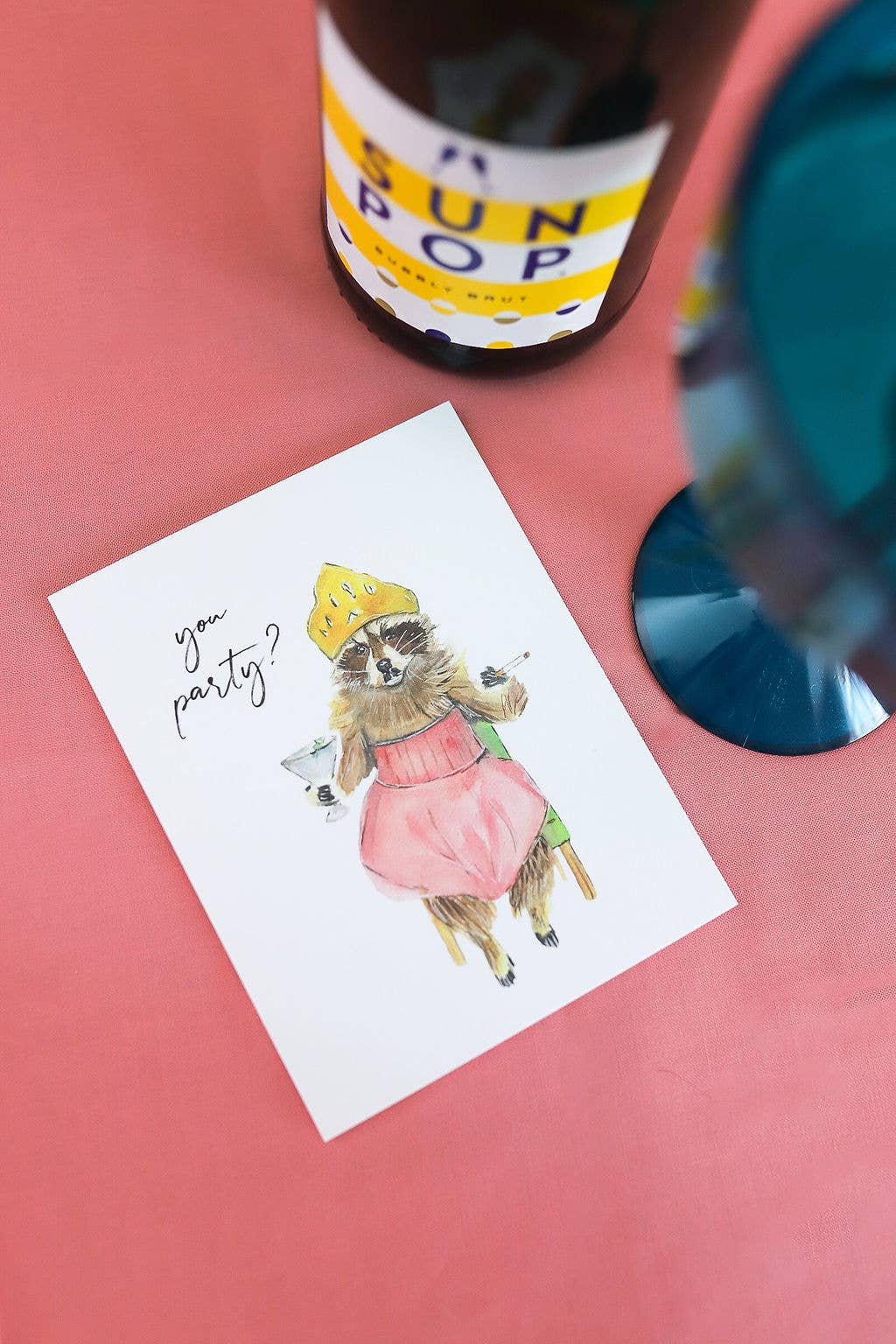 Greeting Card - You Party? Funny Raccoon