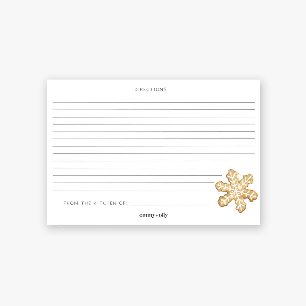 Holiday Cookie Recipe Cards - Set of 10 Recipe Cards