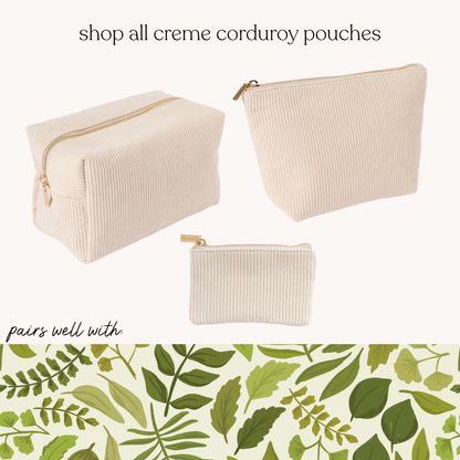Creme Corduroy Coin Pouch