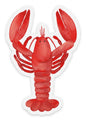 Clear Lobster Sticker, 2.1x3.1in