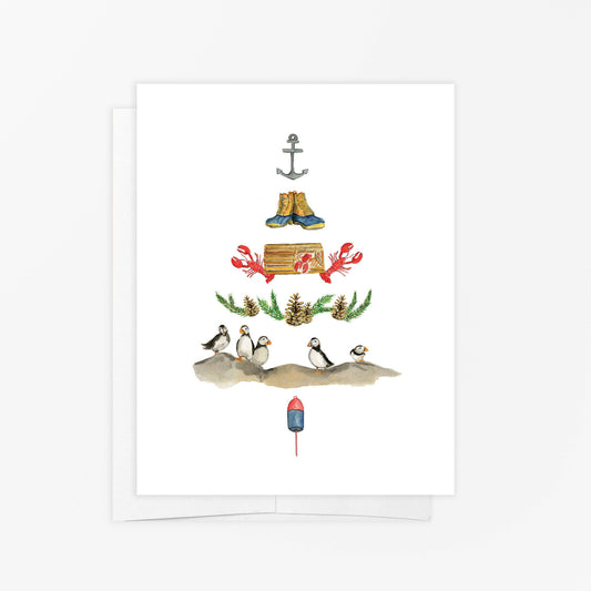 Greeting Card - Maine Tree - Holiday