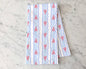 Lobster Striped Tea Towel - Coastal Summer Kitchen Tea Towel