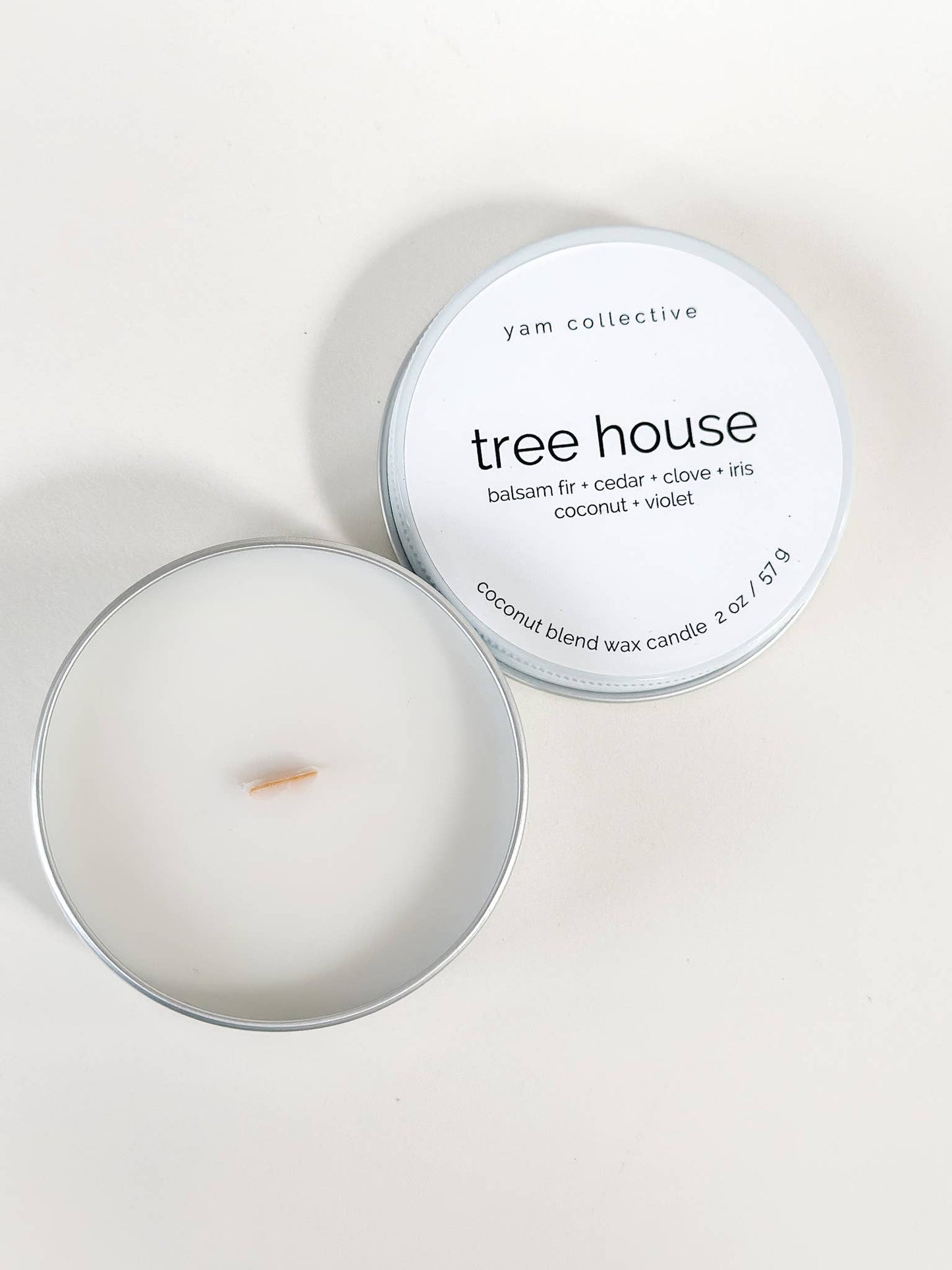Tree House - 2 oz Balsam + Green Violet Travel Tin Candle