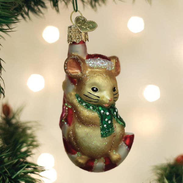 Christmas Mouse Ornament: 12637 / 12_8_6_10_S / 3.5 X 1.75 X 1.5