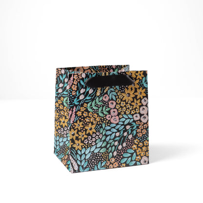 Black Floral Gift Bag: Small