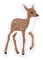 Clear Fawn Sticker, 3x1.75in