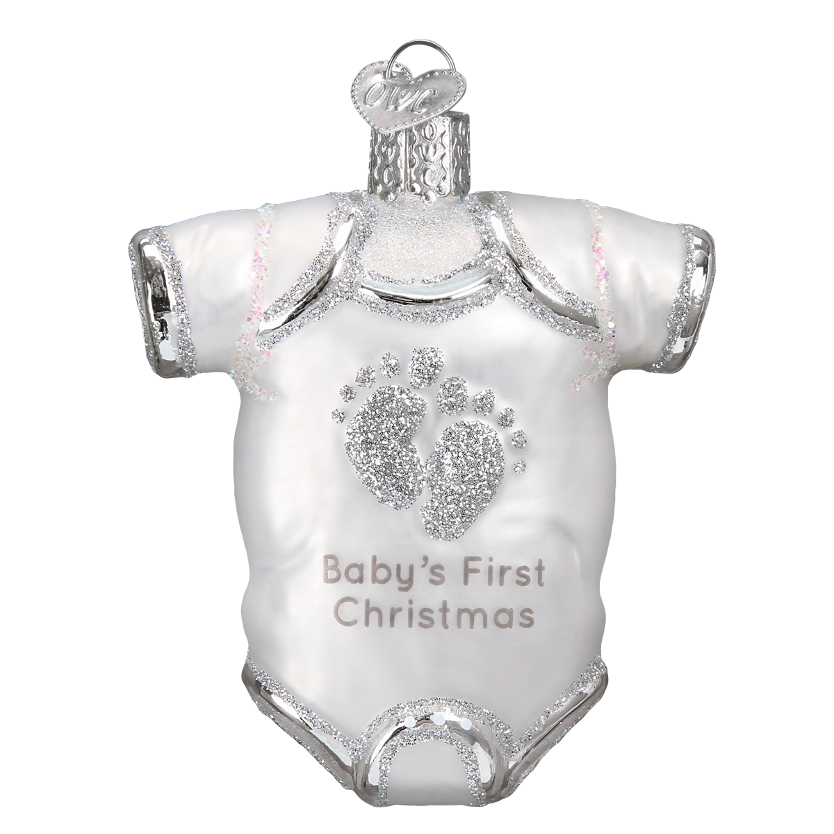 White Baby Onesie Ornament: 32340 / 12_8_6_10_S / 3.25 X 2.75 X 1