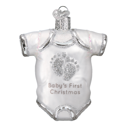 White Baby Onesie Ornament: 32340 / 12_8_6_10_S / 3.25 X 2.75 X 1