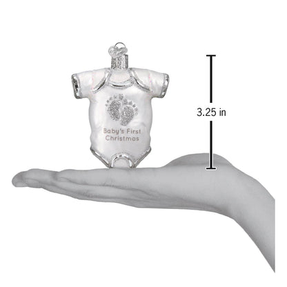 White Baby Onesie Ornament: 32340 / 12_8_6_10_S / 3.25 X 2.75 X 1