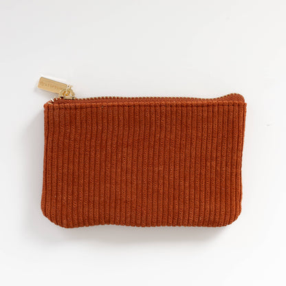 Terracotta Corduroy Coin Pouch
