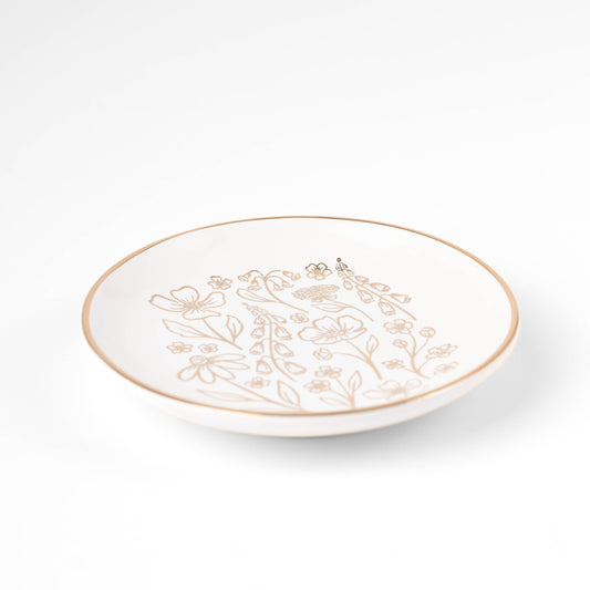 Pressed Floral Circular Trinket Dish