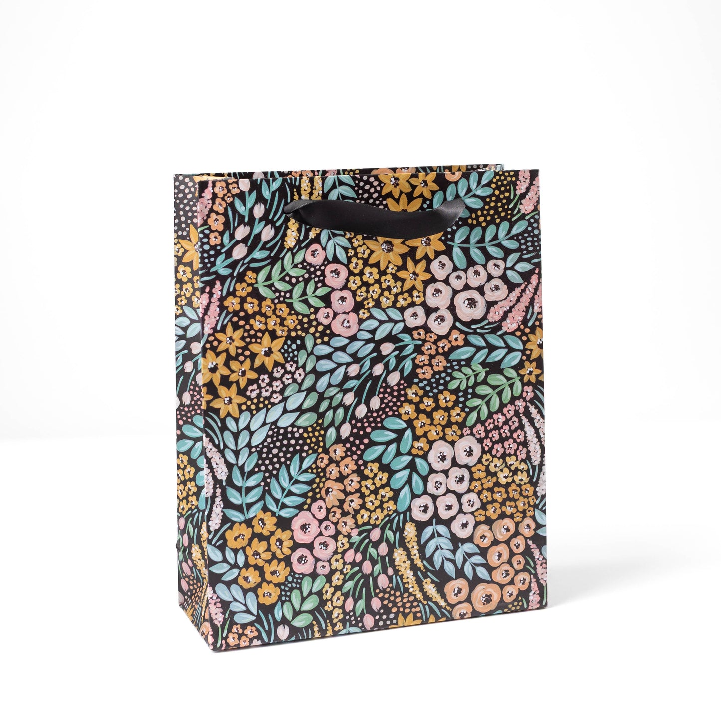Black Floral Gift Bag: Small