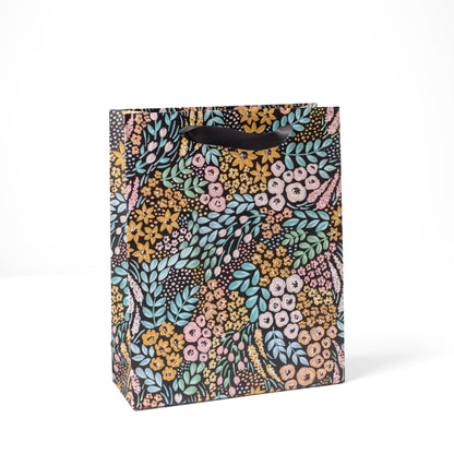 Black Floral Gift Bag: Small