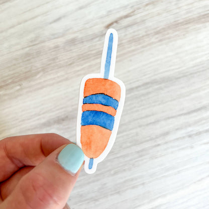 Orange and Blue Buoy Sticker | Coastal Sticker | 1" x 3"
