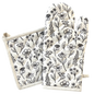 Pressed Floral Oven Mitt + Pot Holder Set