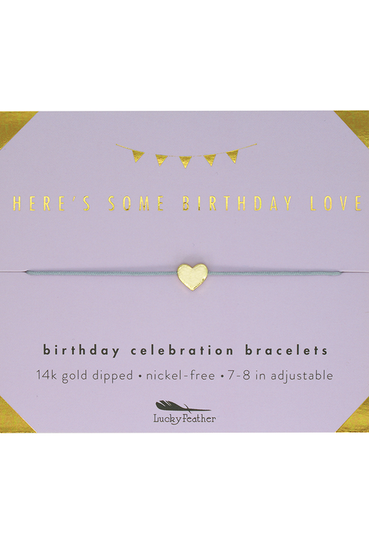 Birthday Bracelet + Envelope - 'Here's Some Birthday Love!': Yellow Gold