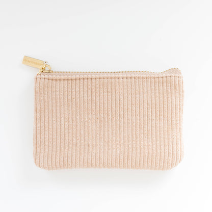 Almond Corduroy Coin Pouch