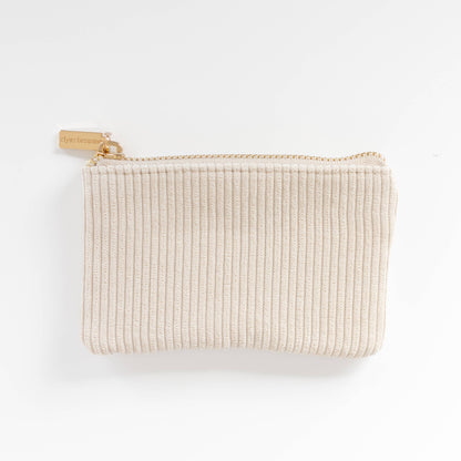 Creme Corduroy Coin Pouch
