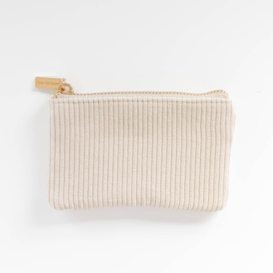 Creme Corduroy Coin Pouch